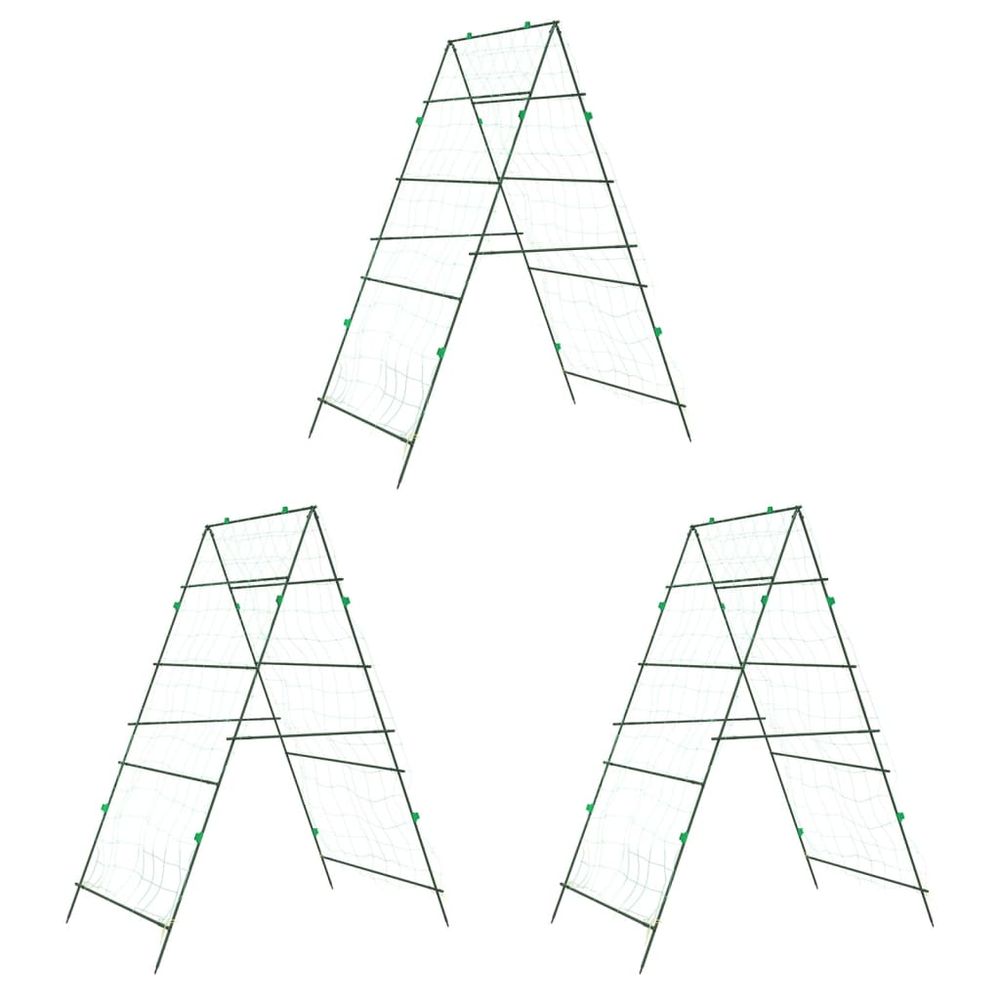 Treillis de jardin pour plantes grimpantes 3 pcs forme a acier