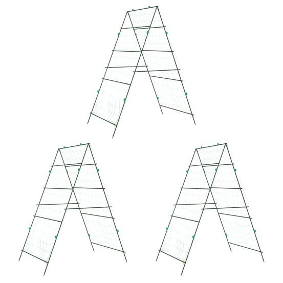 Treillis de jardin pour plantes grimpantes 3 pcs forme a acier