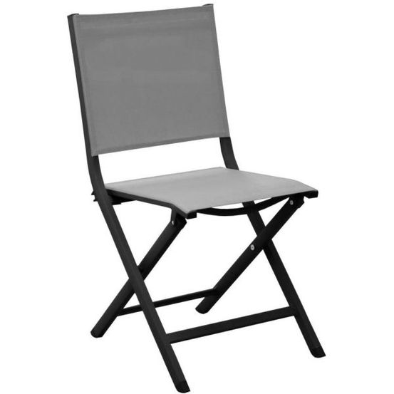 Chaise jardin pliante en aluminium thema graphite, perle