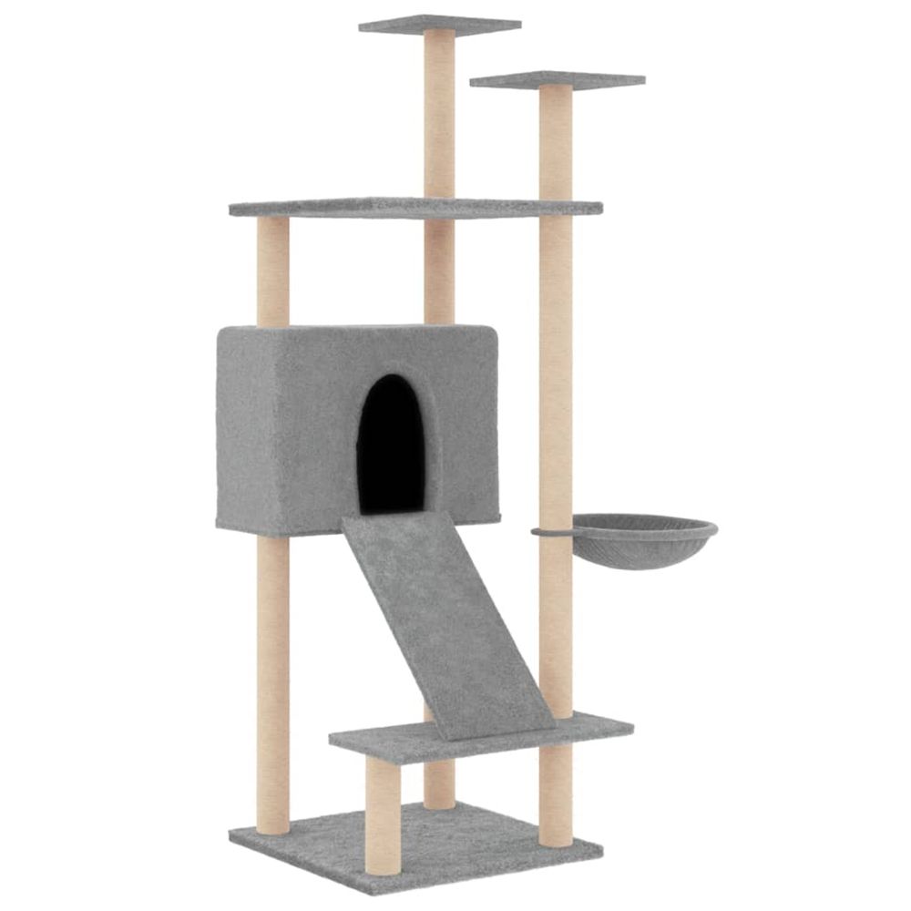 Arbre à chat avec griffoirs en sisal gris clair 153 cm