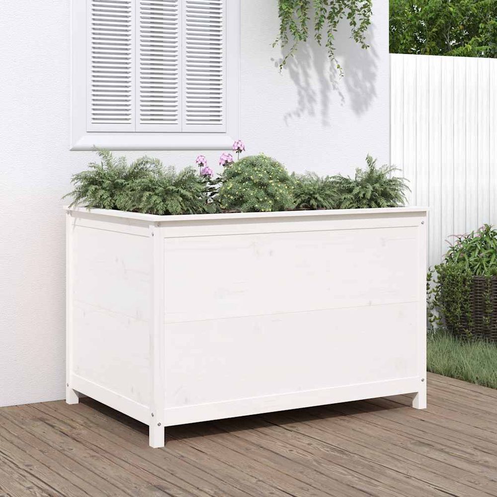 Carré potager surélevé en bois de pin blanc pour jardin 120x83cm