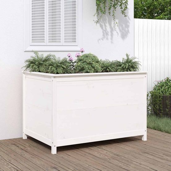 Carré potager surélevé en bois de pin blanc pour jardin 120x83cm