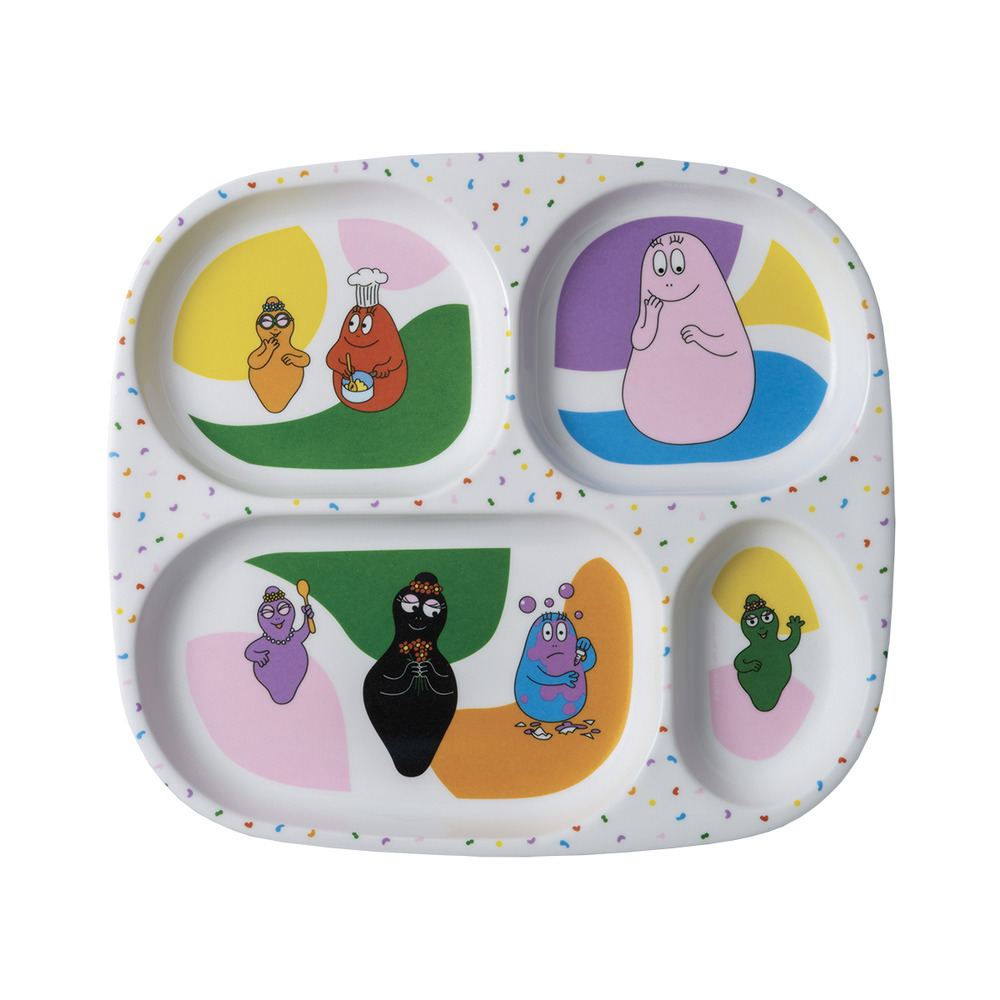 Assiette plateau à compartiments barbapapa