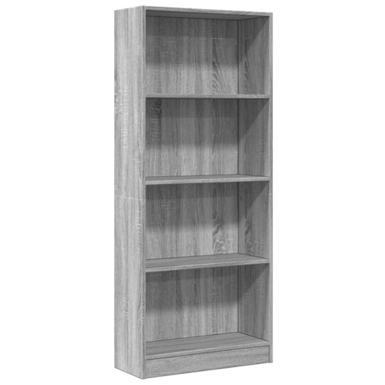 Bibliothèque sonoma gris 60x24x143 cm bois d'ingénierie