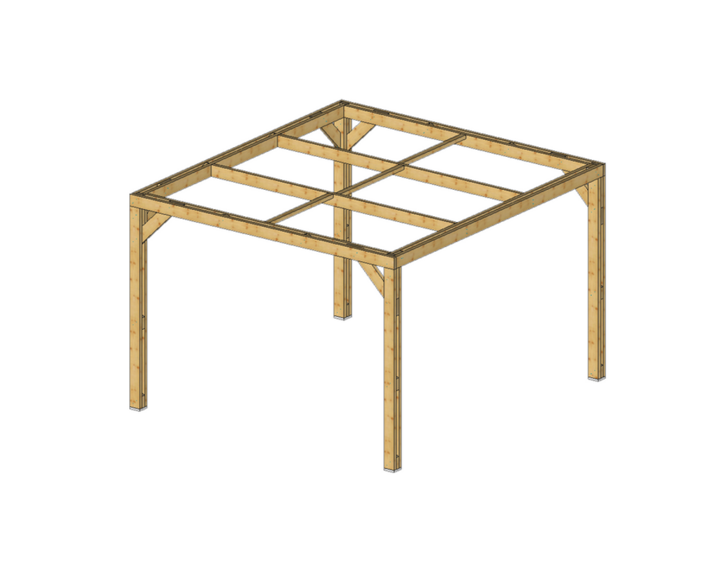 Pergola en bois thermo chauffé 10.67 m² sans plancher - tho3531