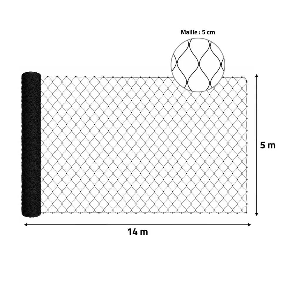 Filet de volière maille 50 mm – 14x5 m