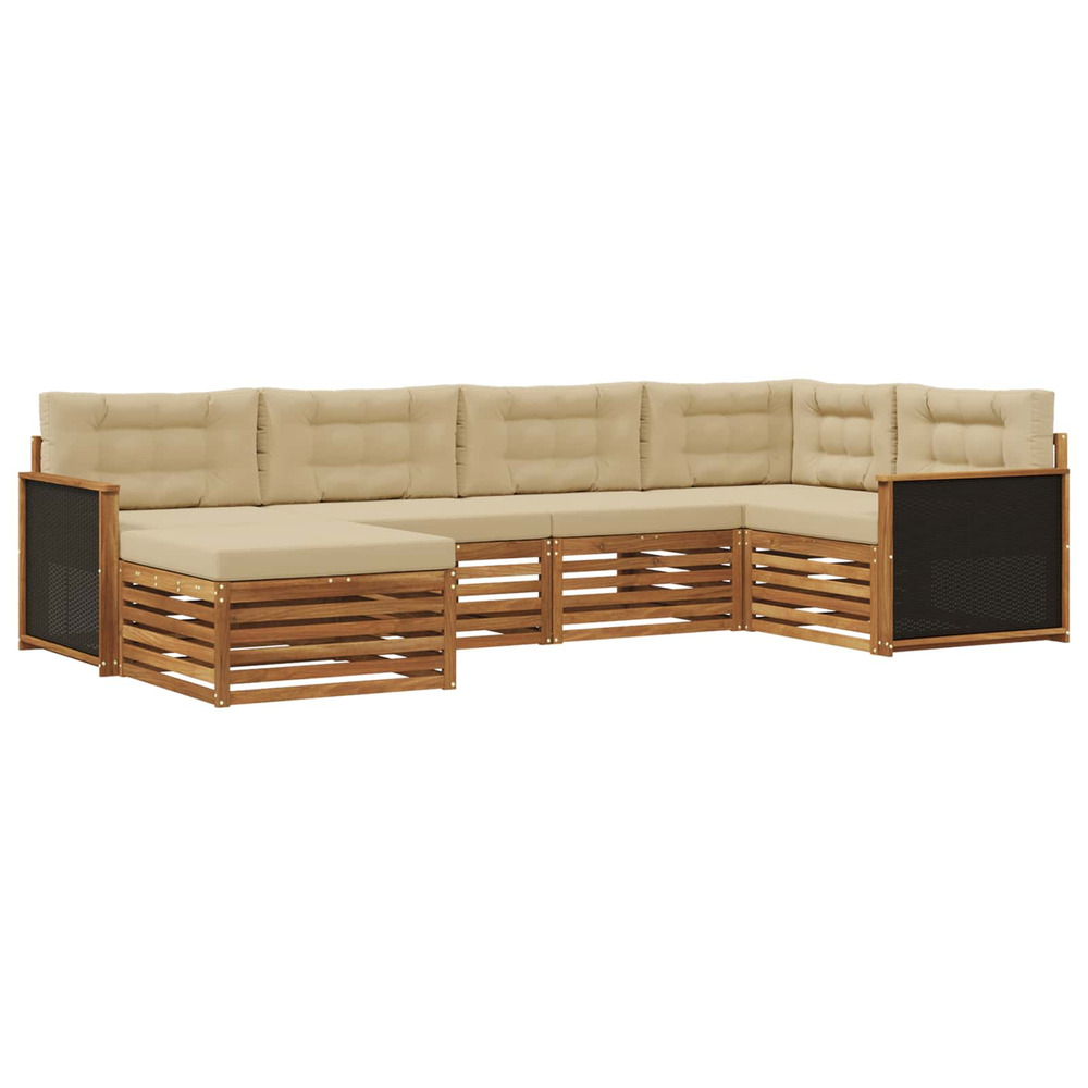 Ensemble de canapés d'extérieur 6 pcs naturel et beige