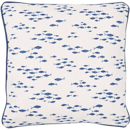 Coussin en coton sea 45 x 45 cm banc de poissons