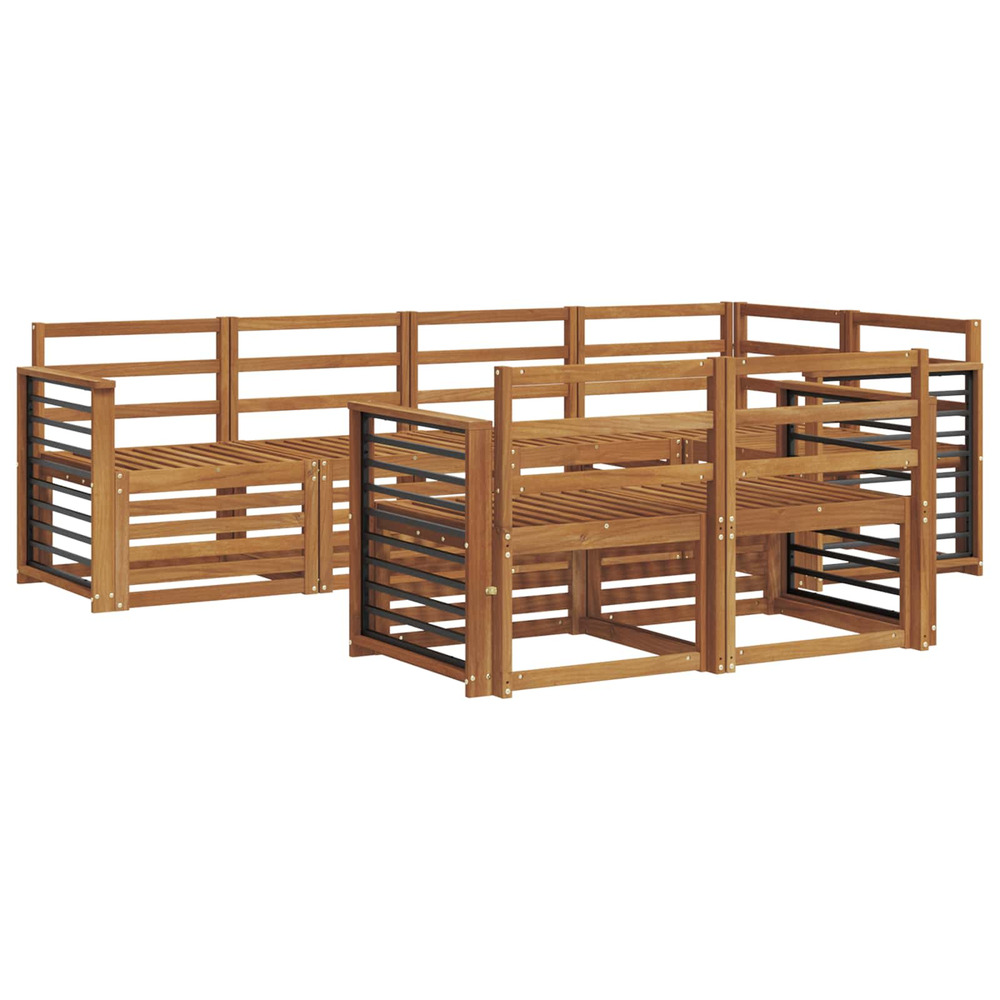 Ensembles de canapés 7 pcs naturel bois d'acacia massif