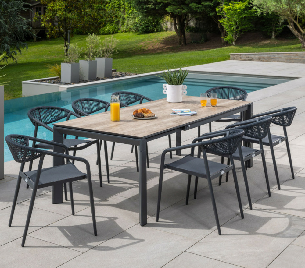 Ensemble table et chaises de jardin - 8 places - fontaples