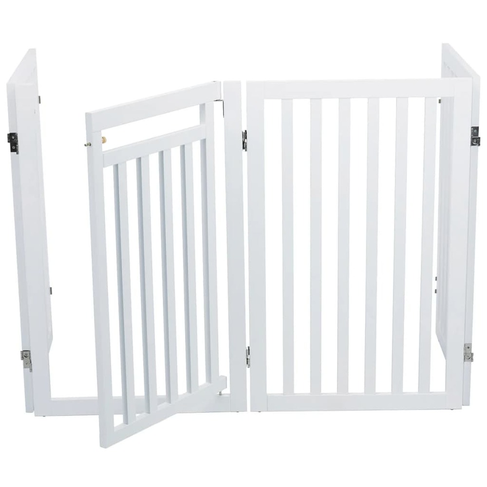 Portail pour chiens 60-160 cm blanc 39363