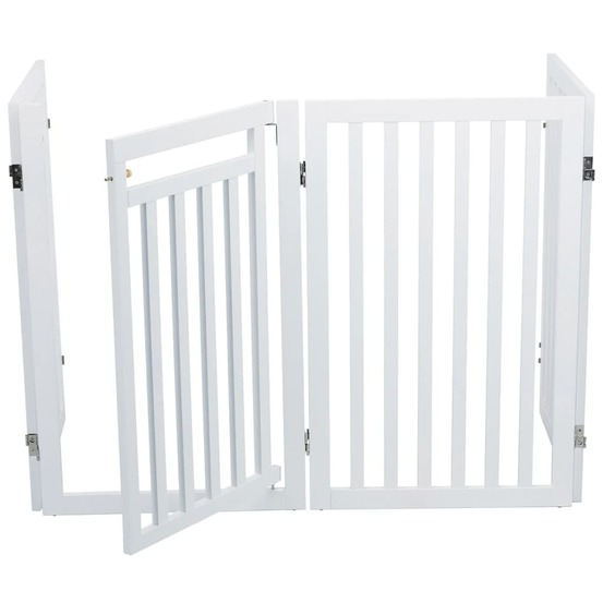 Portail pour chiens 60-160 cm blanc 39363