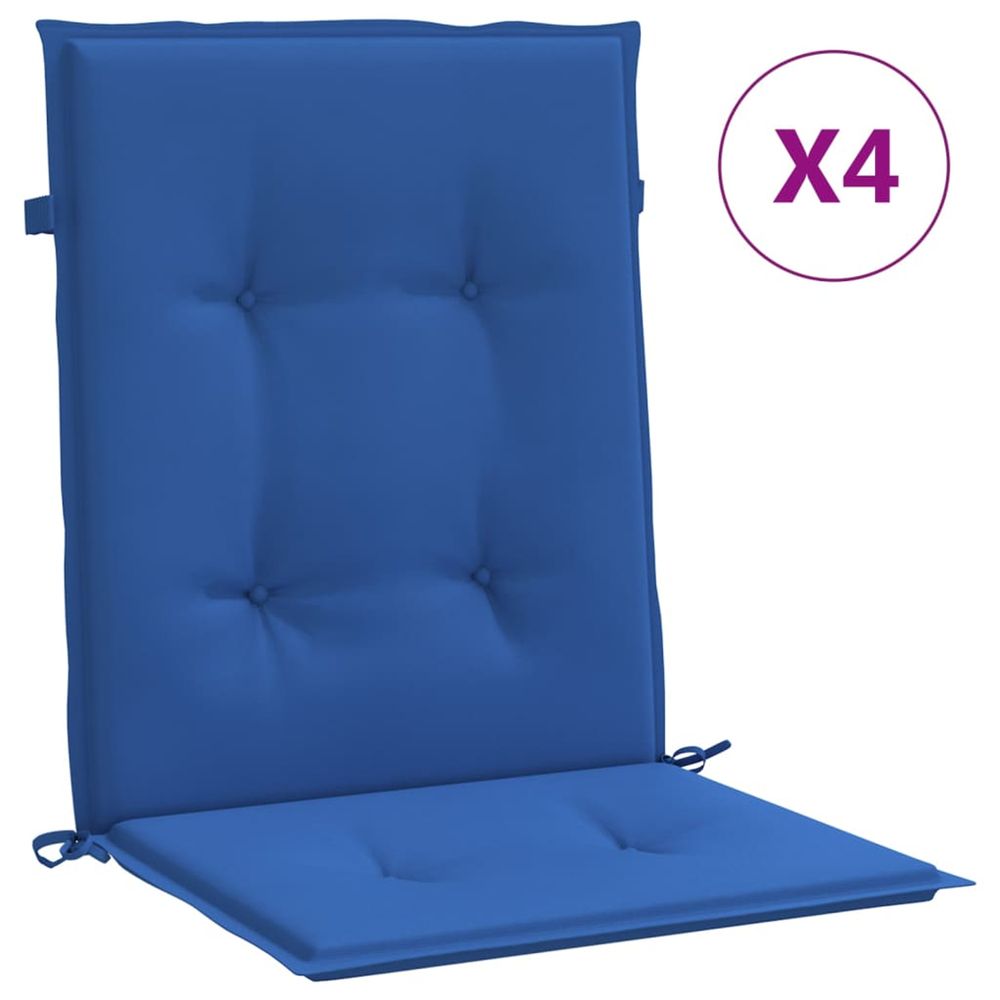 Coussins de chaise de jardin 4 pc bleu royal 100 x 50 x 3 cm