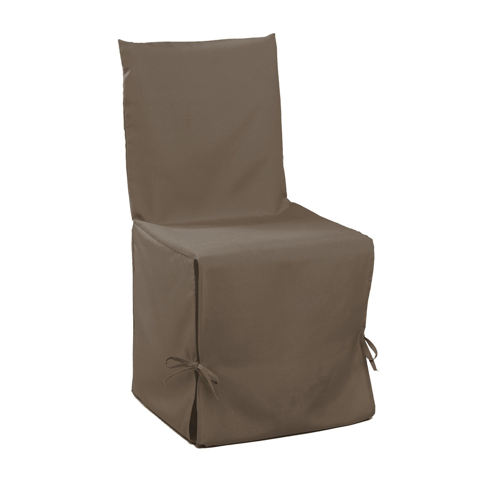 Housse de chaise essentiel uni taupe