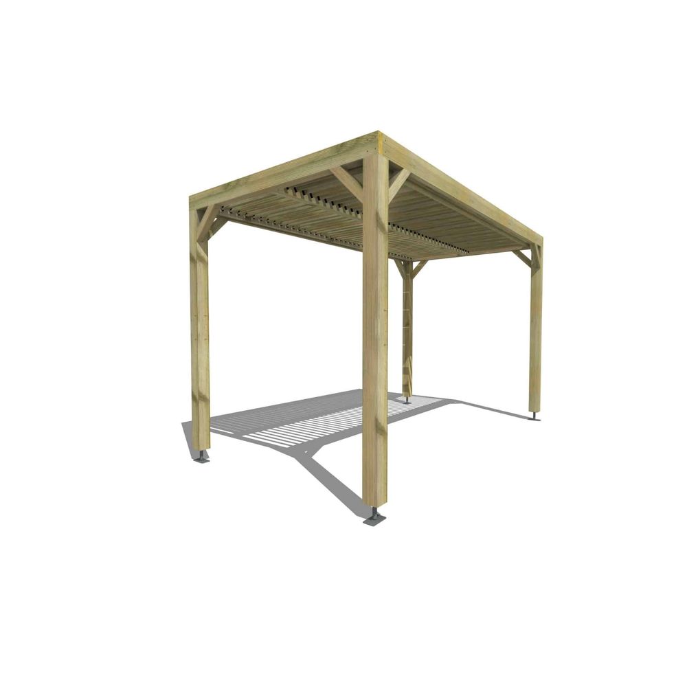Pergola bois • 4m x 2m • indépendante • sens largeur • lames orientables bioclimatiques incluses • livraison comprise