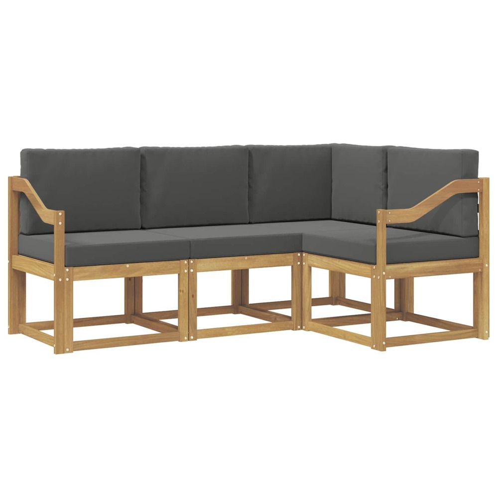 Ensemble de canapés d'extérieur 4 pc blanc et anthracite
