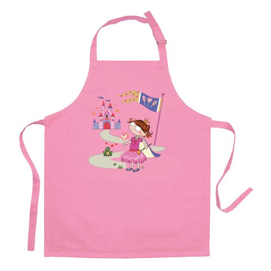 Tablier de cuisine enfant princesse et grenouille recyclé