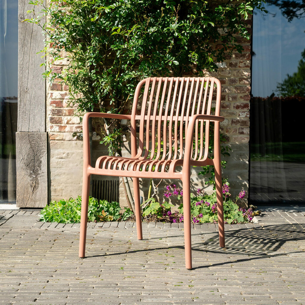 Chaise de jardin en résine terracotta paloma