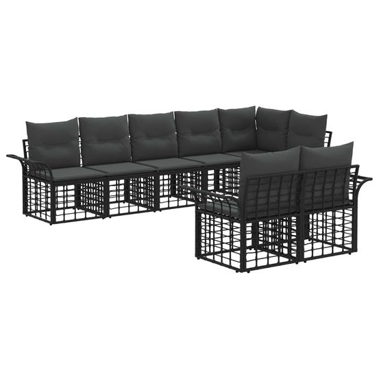 Ensemble de canapés d'extérieur 8 pc noir et gris foncé