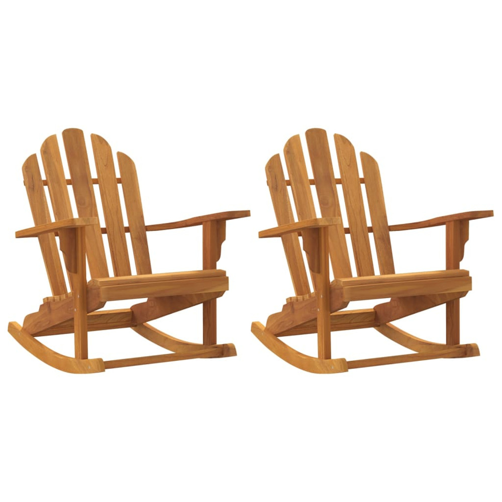 Chaises à bascule de jardin lot de 2 adirondack teck solide