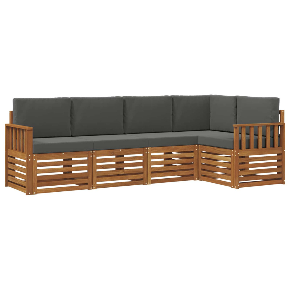 Ensembles de canapés avec coussin 5 pcs naturel et anthracite