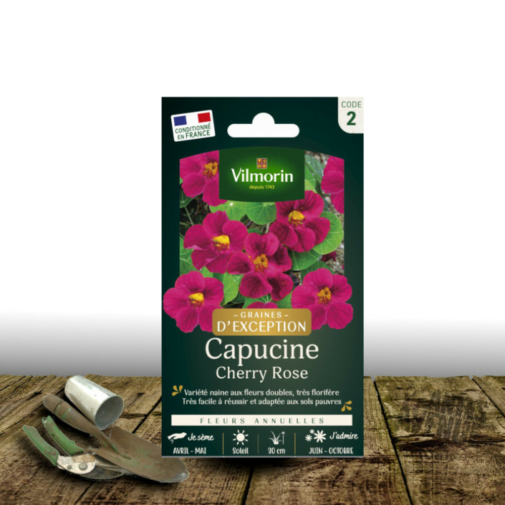 Graines de capucine naine double cherry rose - vilmorin sachet