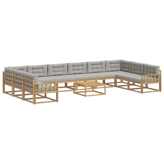 Ensemble de canapés d'extérieur 11 pc blanc et gris clair