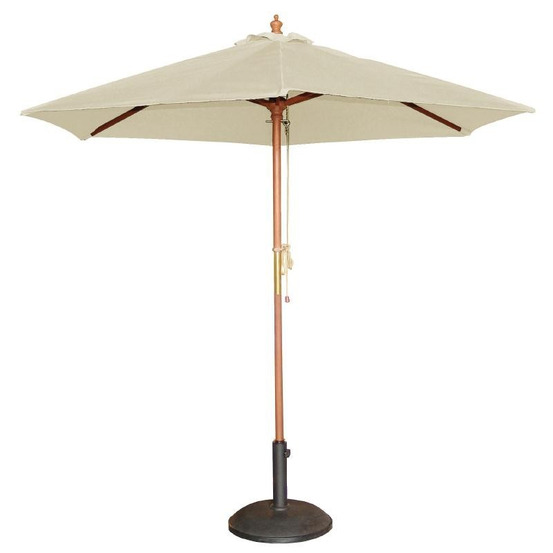Parasol de terrasse professionnel écru à poulie diamètre 2,5 m - bolero
