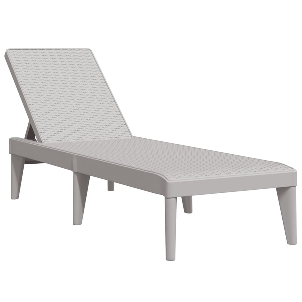 Chaise longue gris 186x60x29 cm pp bain de soleil