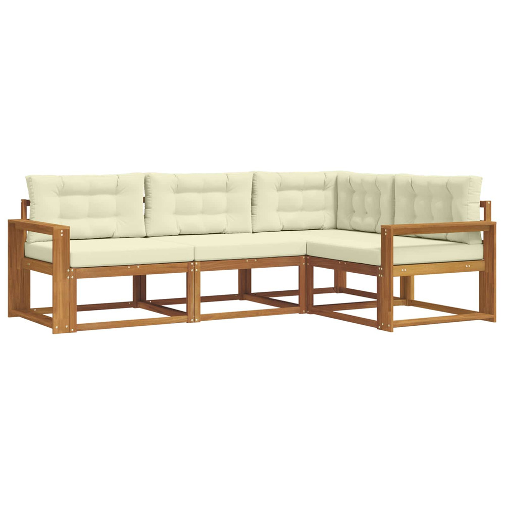 Ensemble de canapés d'extérieur 4 pcs naturel et crème