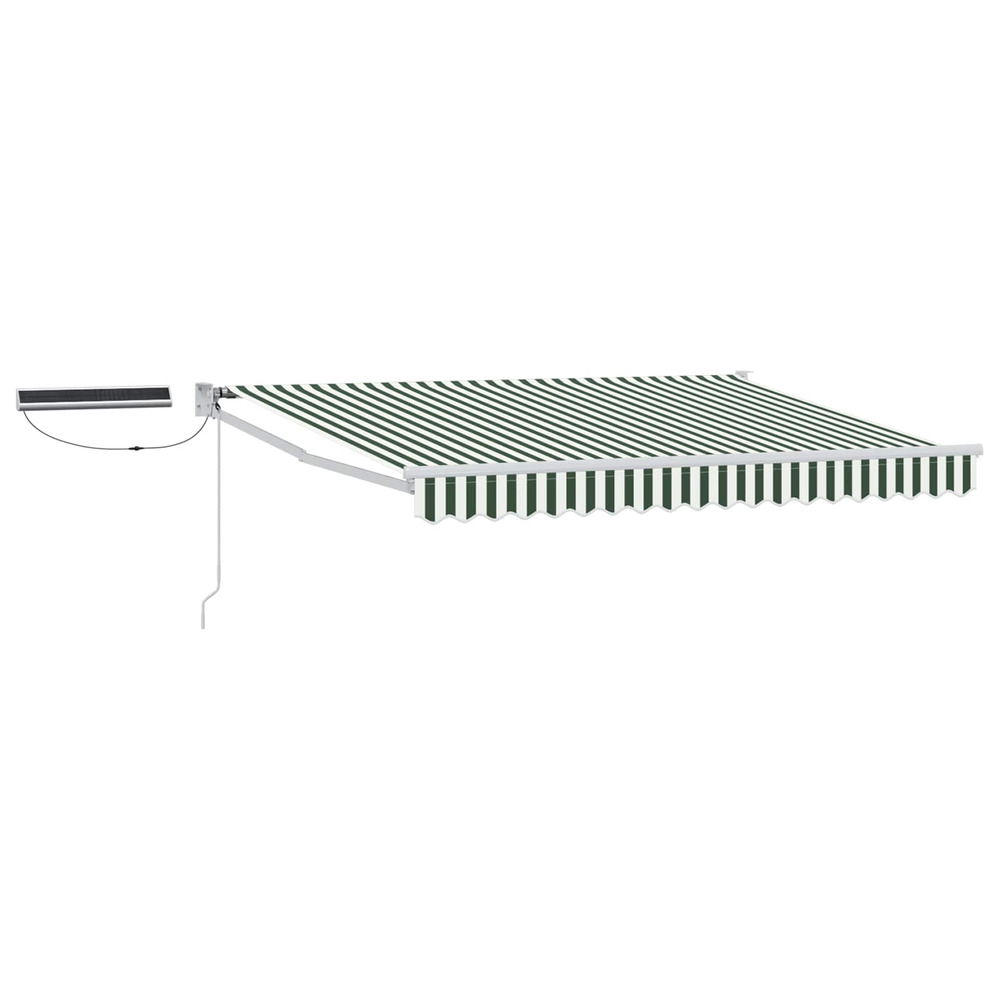 Auvent rétractable électrique vert et blanc 3 x 2,5 m