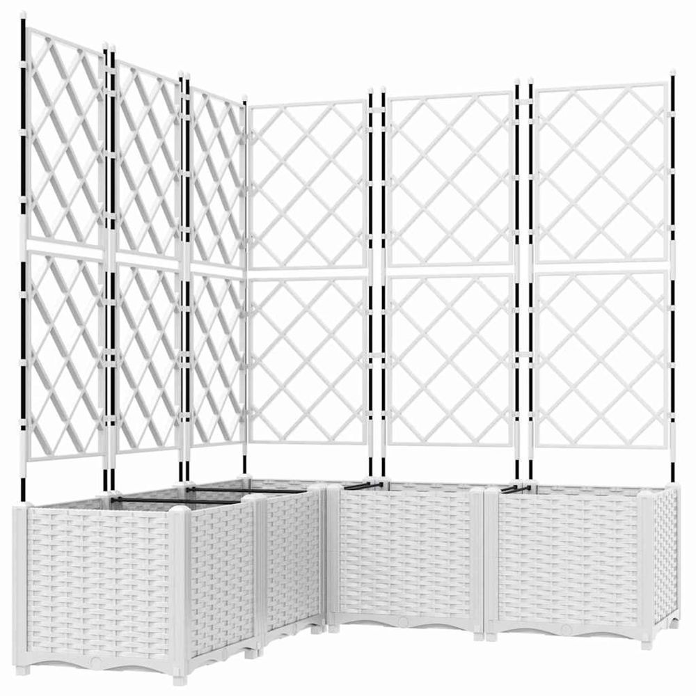 Cache-pot de jardin 5 pc blanc 120 x 120 x 143 cm pp