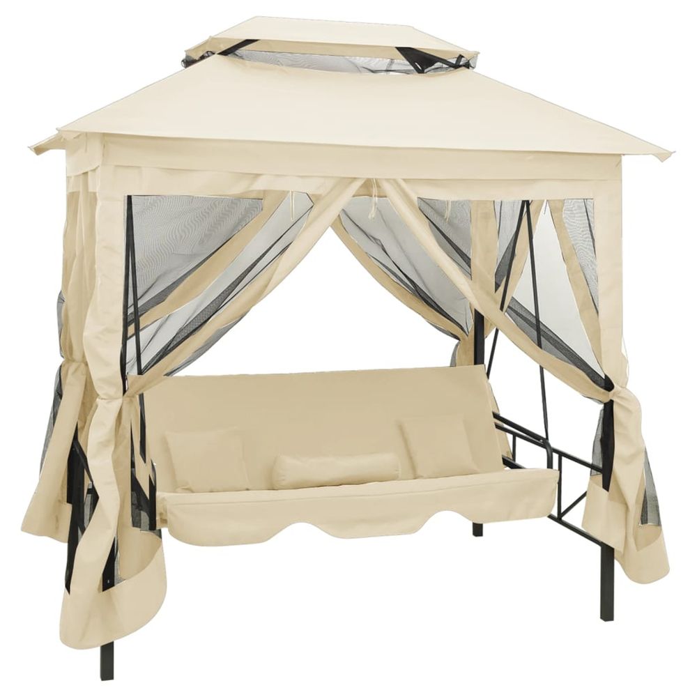 KIOSQUE A BALANCELLE BLANC CRE-(865882)