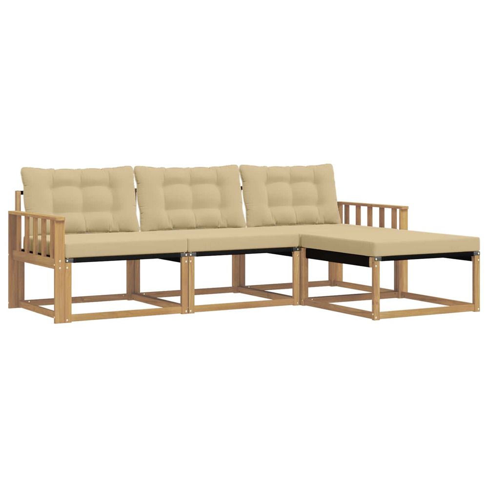 Ensemble de canapés d'extérieur 4 pc blanc et beige
