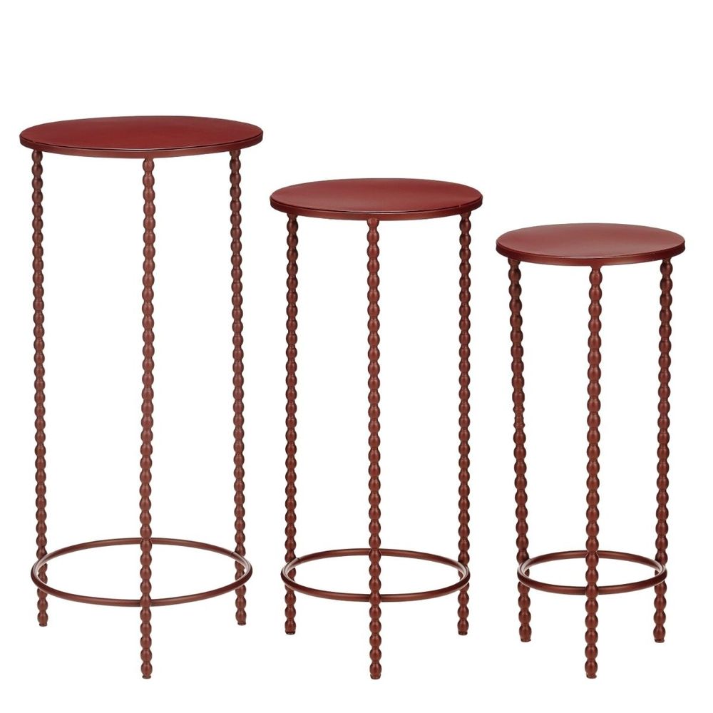 Table d'appoint mady set de 3 h70x32cm - brun