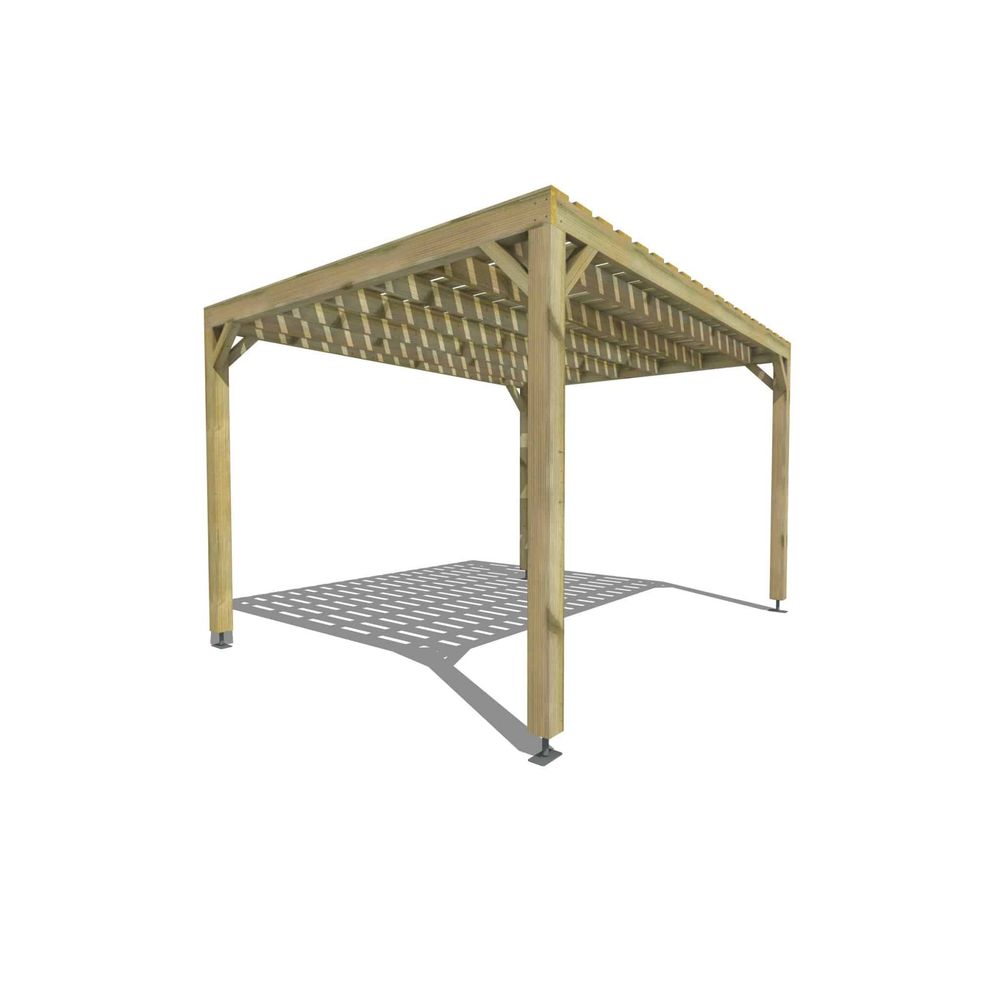 Pergola bois • 4m x 3m • indépendante • sens largeur • platelage bois • livraison comprise