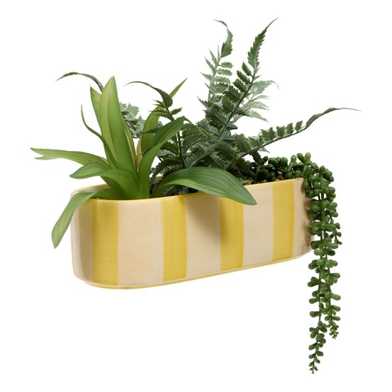 Plante artificielle pool en grès h24cm orange et jaune