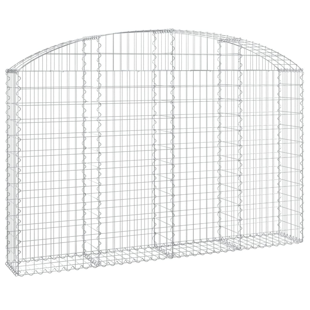 Panier de gabions arqué 200x30x120/140 cm fer galvanisé