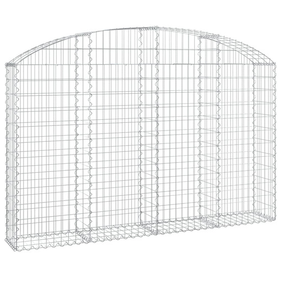 Panier de gabions arqué 200x30x120/140 cm fer galvanisé