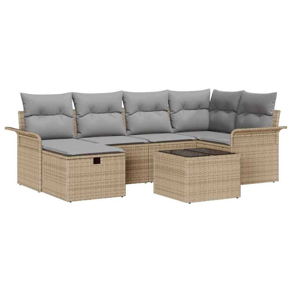 Ensemble de canapé de jardin 7 pc poly rotin