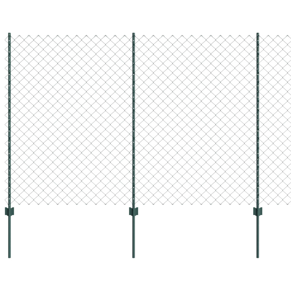 Clôture grillagée avec poteau 25 x 1,6 m acier recouvert de pvc