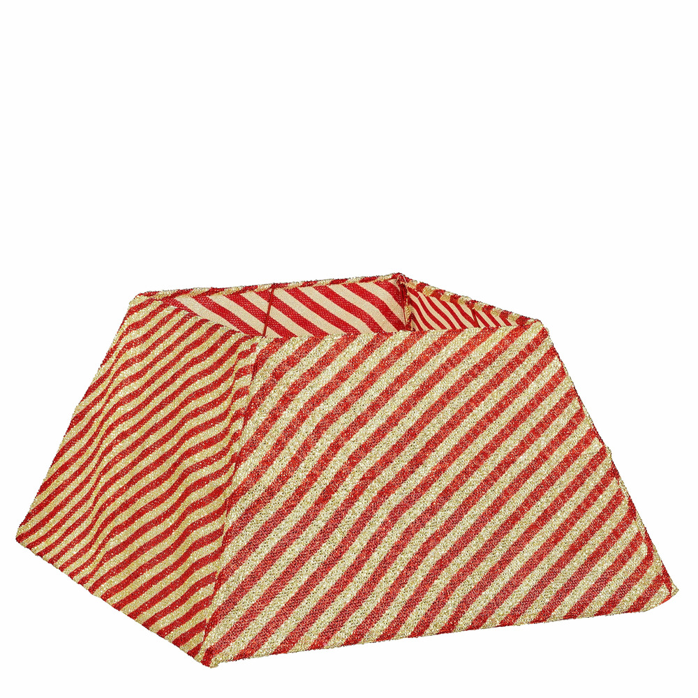 Mica decorations - cache-pied de sapin doré et rouge h30