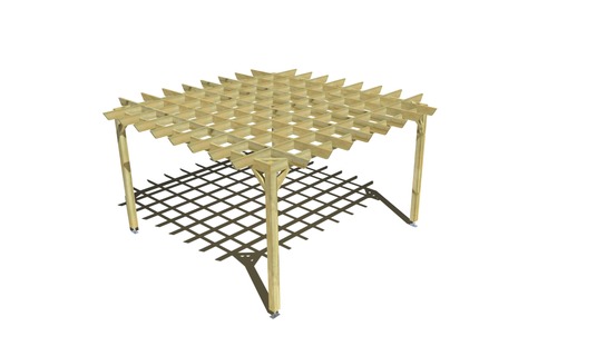 Pergola bois • 4m x 4m • indépendante • style retro • livraison comprise