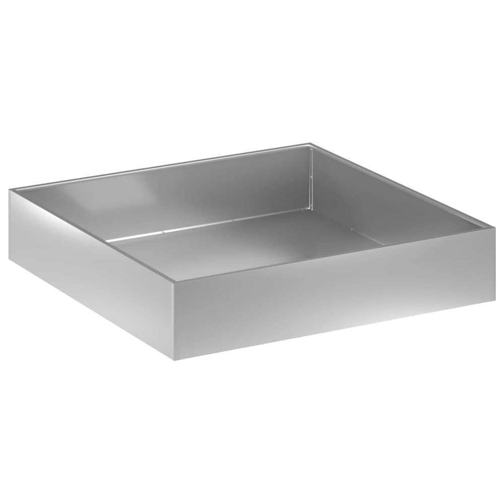 Cache-pot de jardin argenté 100 x 100 x 20 cm acier galvanisé