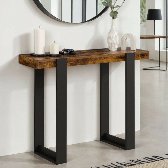 Console phoenix bois effet vieilli et noir
