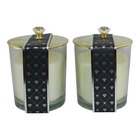 Ensemble de 2 pots à bougies en verre avec couvercles de style diamant parfumés