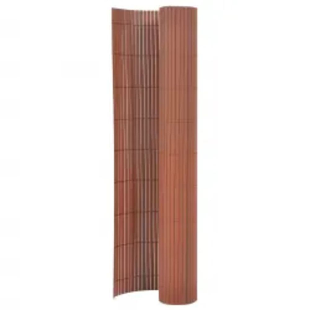 Clôture de jardin double face 110x400 cm marron
