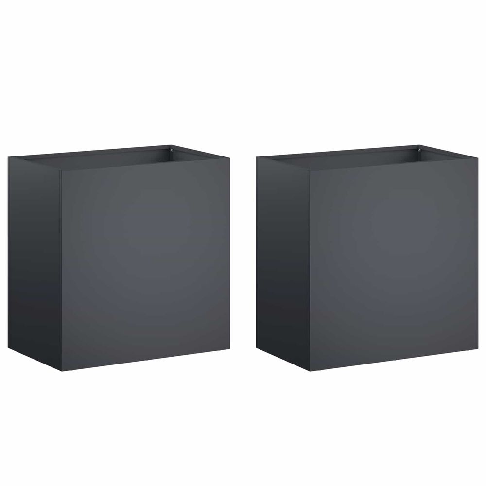 Cache-pot de jardin 2 pc anthracite 50 x 30 x 50 cm