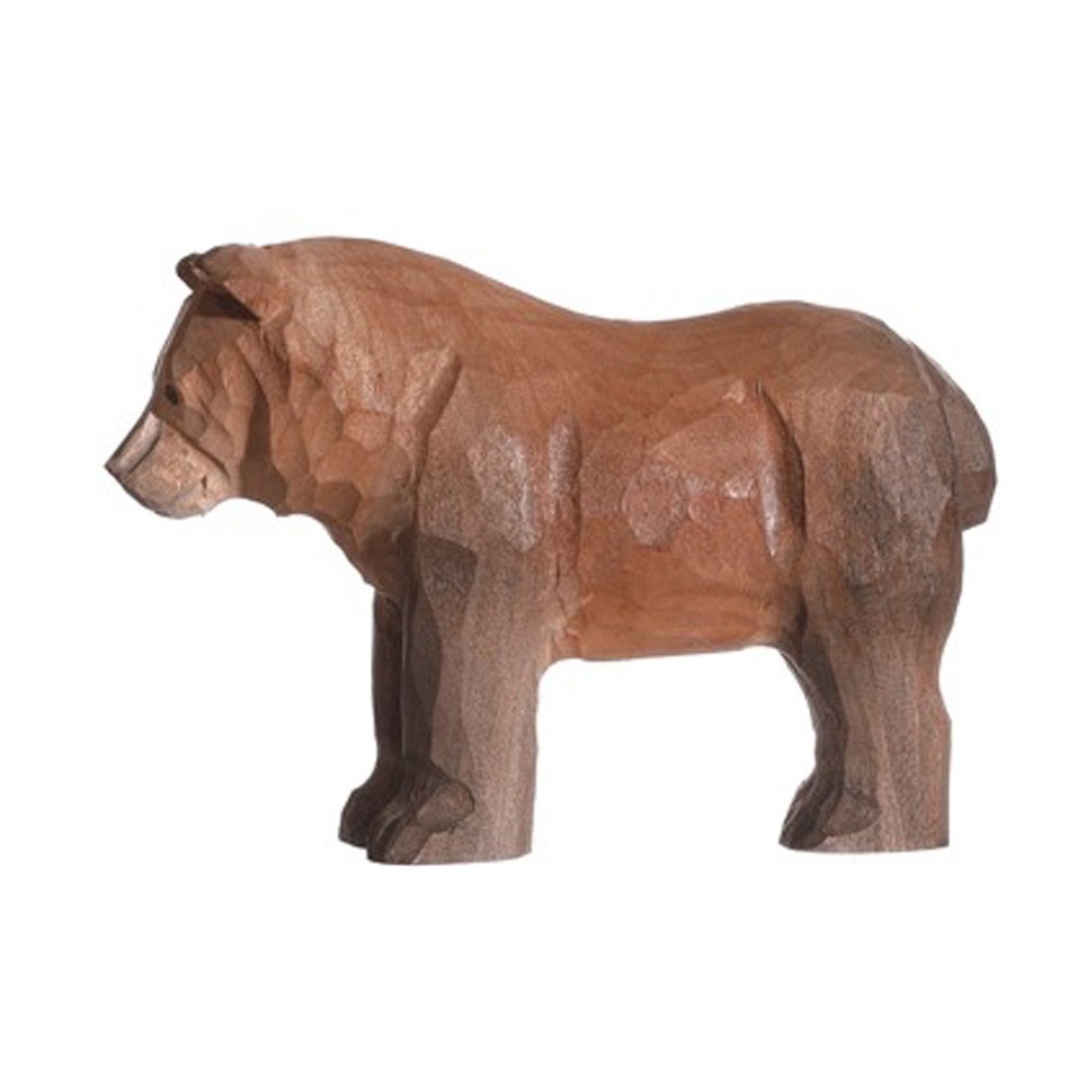 Figurine ours brun en bois