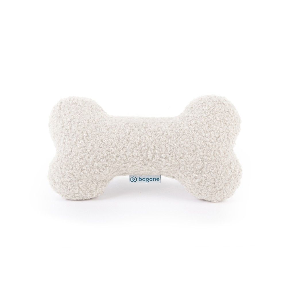 Louvre - jouet os pour chien en tissu bouclette upcyclé, 20x12x6cm